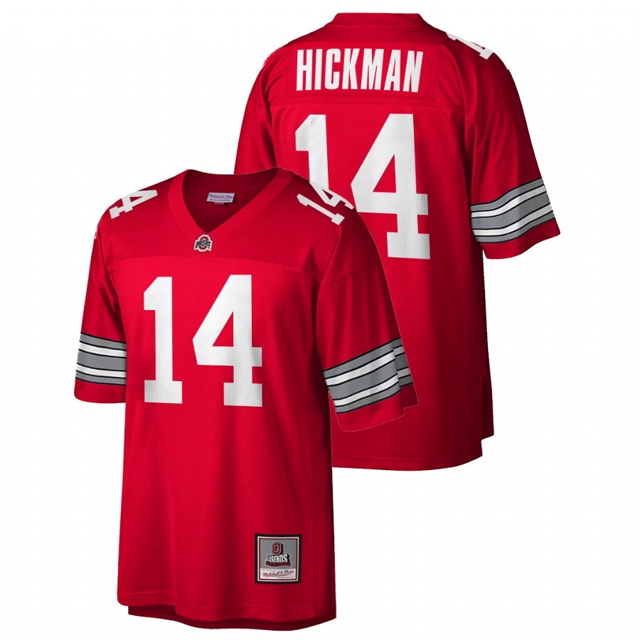 Ohio State Buckeyes Men's NCAA Ronnie Hickman #14 Scarlet Black Throwback Game College Football Jersey XYO3649VB